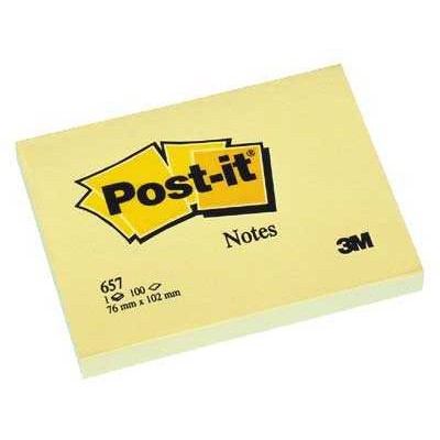 

Memo Post It 657 3M 76 X 101 Mm Yellow (cn)