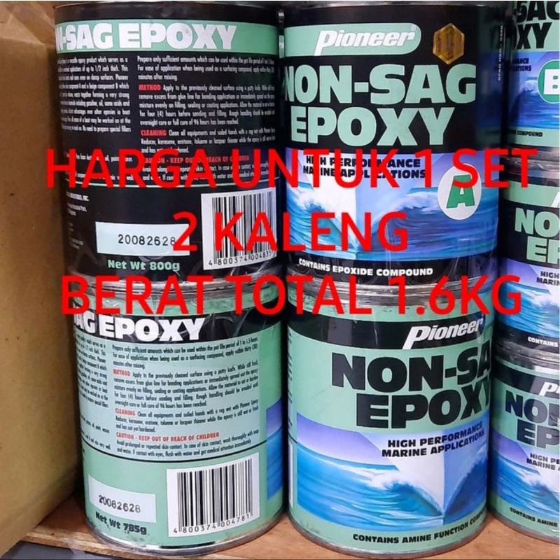 

Pioneer 1 pint 1600gr 1,6kg lem epoxy non sag dalam air 795gr + 800gr (STAB)