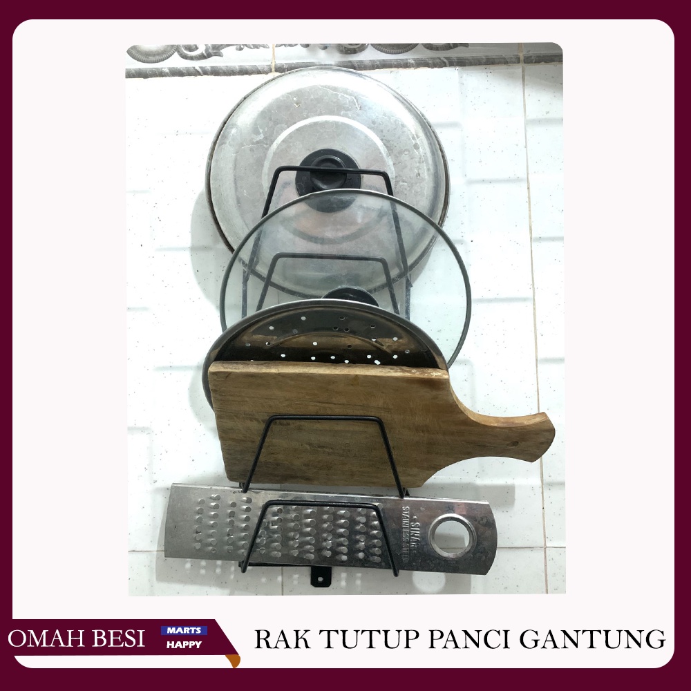 (OMAH BESI) RAK TUTUP PANCI // RAK PENYIMPANAN TUTUP PANCI // RAK PANCI GANTUNG MURAH // RAK TUTUP P