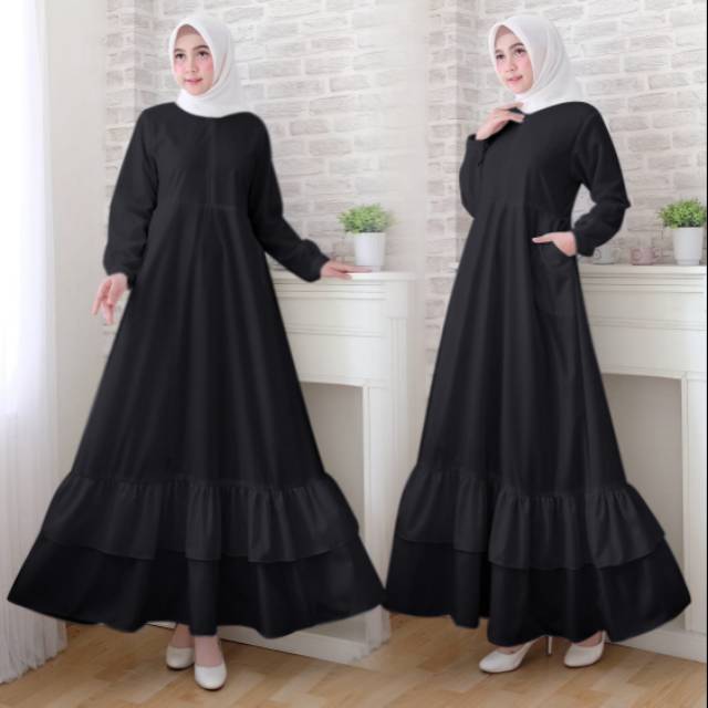 Gamis Hitam Polos Gamis Umroh Gamis Toyobo Gamis Adem Original Baju Hitam Shopee Indonesia