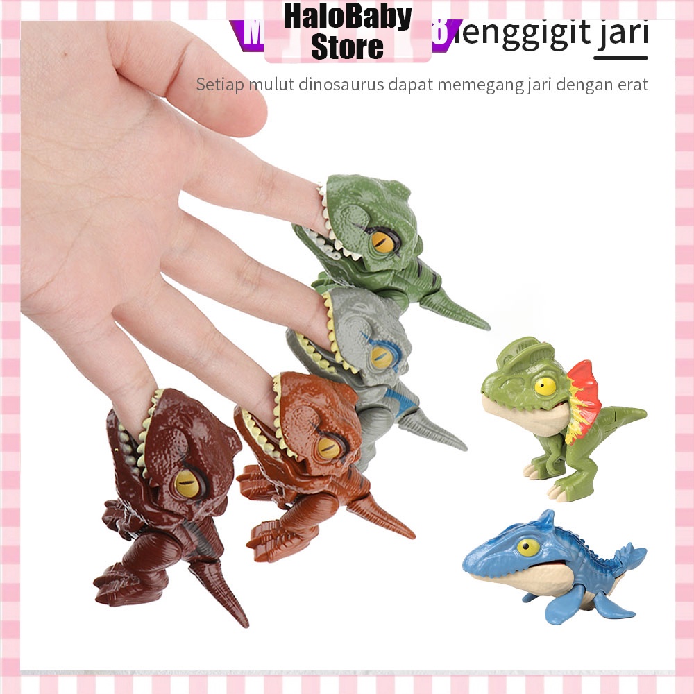 Halo Baby Figure mainan dinosaurus Gigit Jari /Miniatur Figur Biting Dinosaurs/mainan dinosaurus anak karet