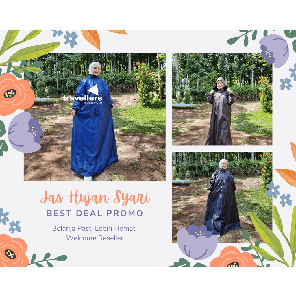 Jas Hujan Gamis Syari Pink