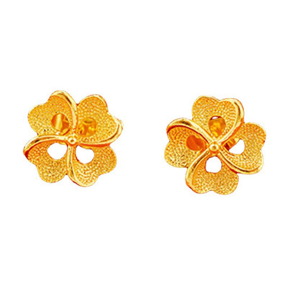 Timekey Saudi Anting Tusuk Desain Hati Clover Hollow out Warna Rose Gold Untuk Wanita A6K9