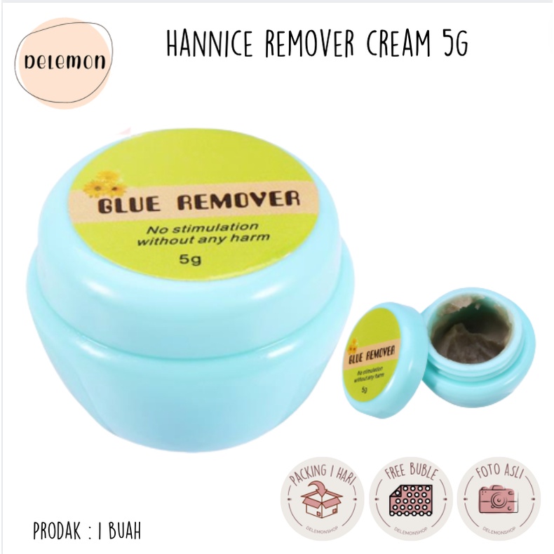 Hannice remover cream 5g - pelepas bulu mata remove eyelash extention krim eyelash removerr.