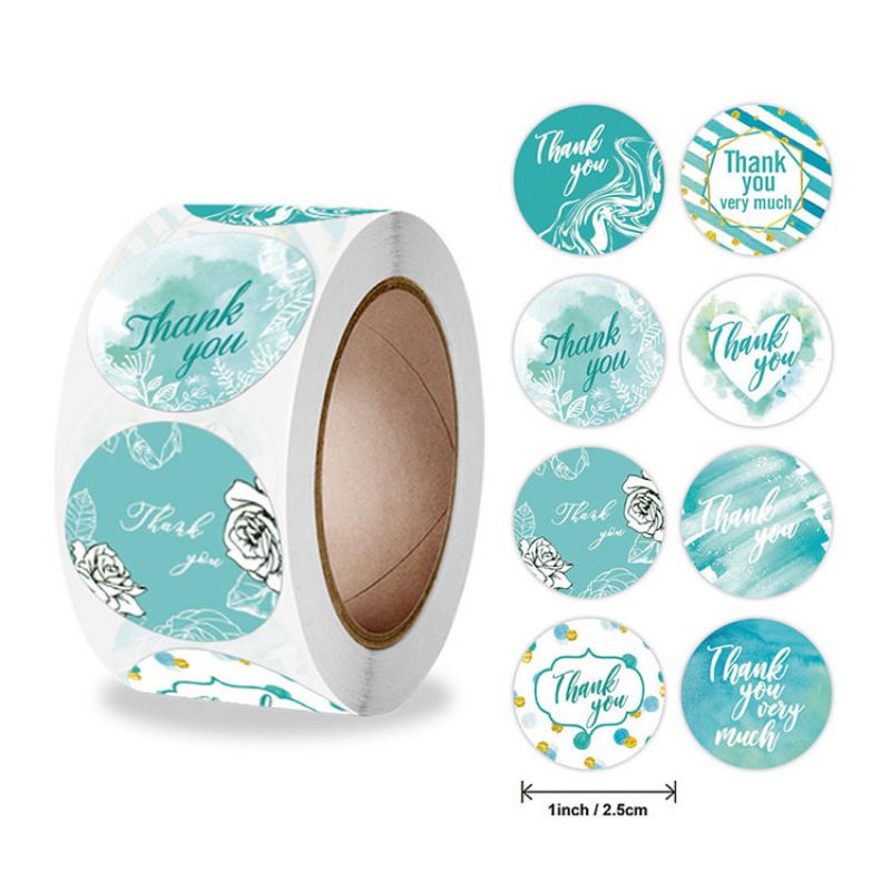 500 Pcs Sticker Thank You / 1 Roll Ukuran 1inch / 2.5 cm.. PROMO TAHUN BARU banyak motif lain, cek di slide selnjutnya ya-Q