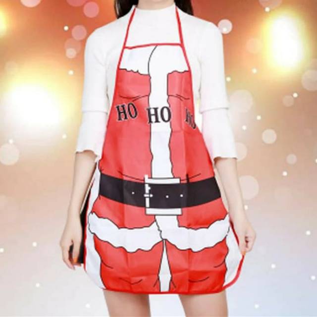 Kostum Apron Natal Murah Hadiah Celemek Santa Rusa Snowman Hadiah Gift