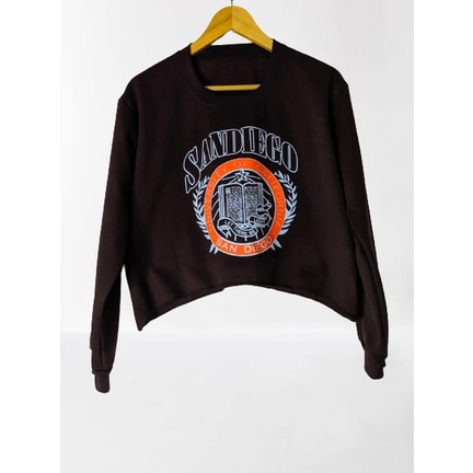 sweater crop sandiego,sweater crop bahan fleece