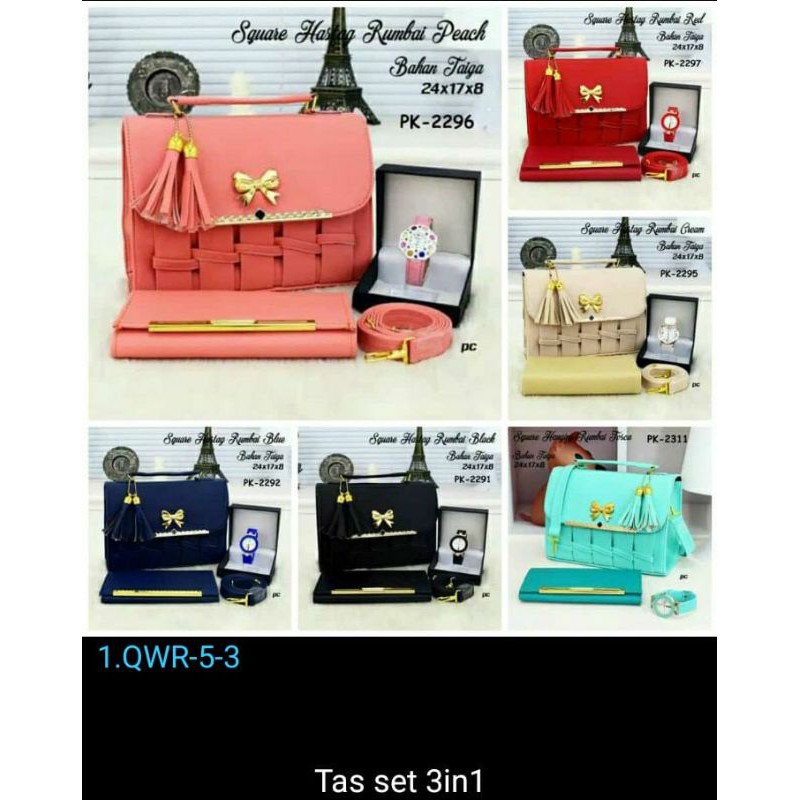 

tas set 3 in 1,,ad bonus menarik yah buat yg psan minimal 2 produk