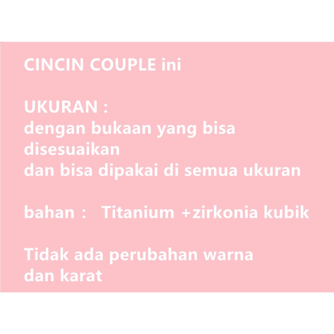 Cincin couple-Sun and Moon cincin pasangan cincin titanium Original Arctic Deer