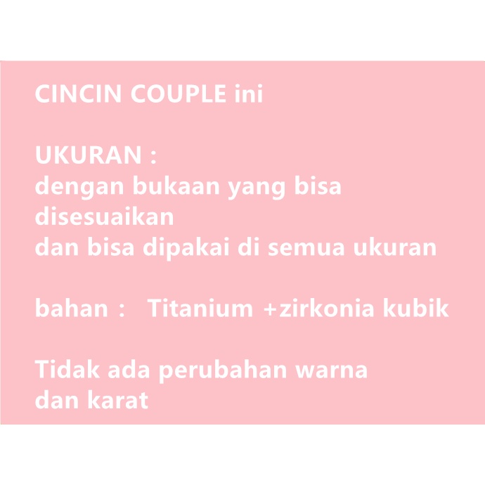 Cincin couple-You and Me  cincin pasangan cincin titanium Original Arctic Deer