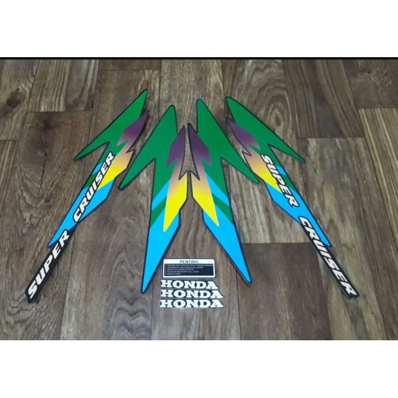 sticker stiker striping polet tiger lawas tilas hitam 97