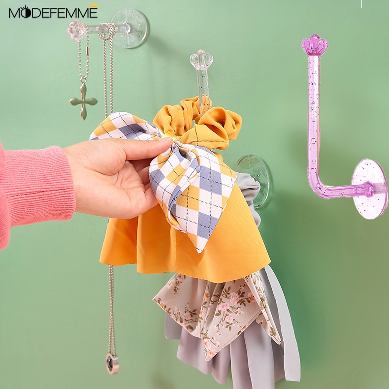 Rak Penyimpanan Bentuk Mahkota Dengan Perekat Untuk Aksesoris Rambut