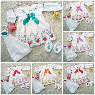 Baju Muslim Gamis Bayi Perempuan Baju Akikah Putih Pita Baju Muslim Gamis Bayi Perempuan Baju Akikah Putih Pita
