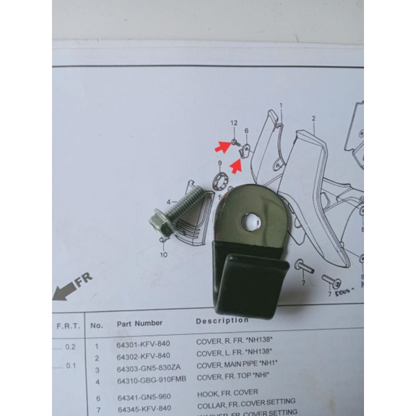 Gantungan Barang Original Set Baut Honda Astrea Grand Impresa Legenda Star Prima