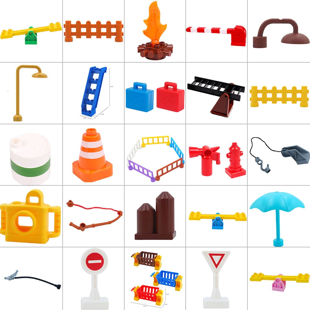 Mainan Lego Anak Hot Legoingly Duplo Stair Slide and Street Light Bricks Big Particles Building