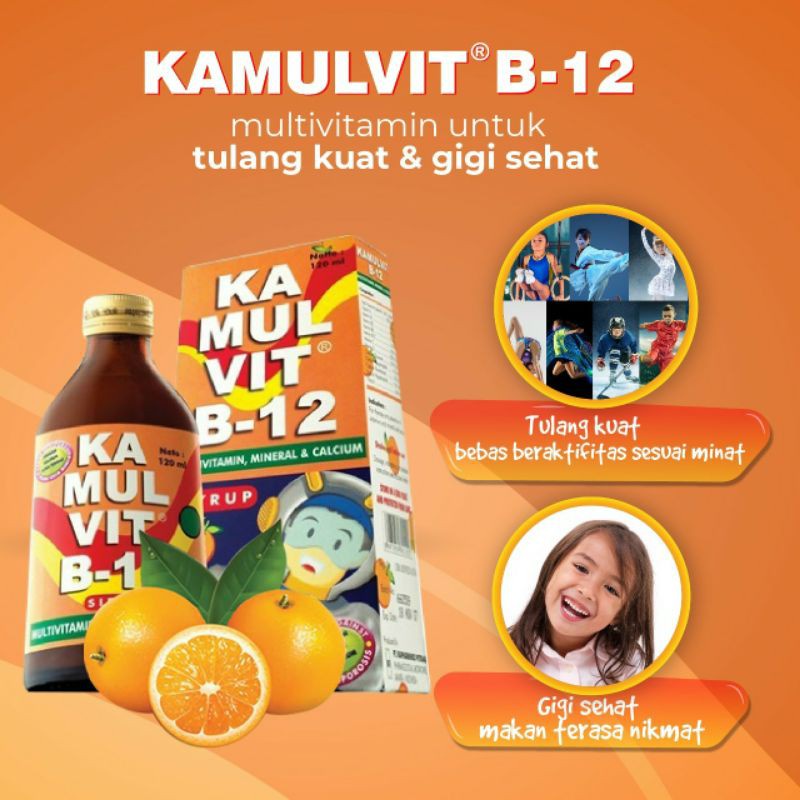 KAMULVIT B12 SIRUP 120 ML MULTIVITAMIN ANAK MURAH DAN ORIGINAL || KAMULVIT B12