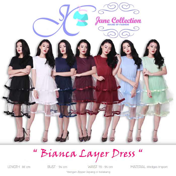 JANE COLLECTION || Swagger Dress Gauze Formal Dress Double Basic Body Dress Bianca Layer Dress