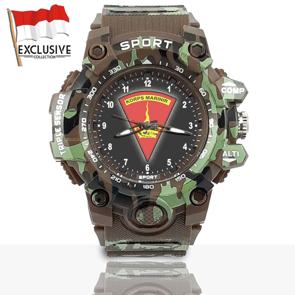 (Exclusive) Jam Tangan MARINIR - TNI Loreng Army | Motif 2