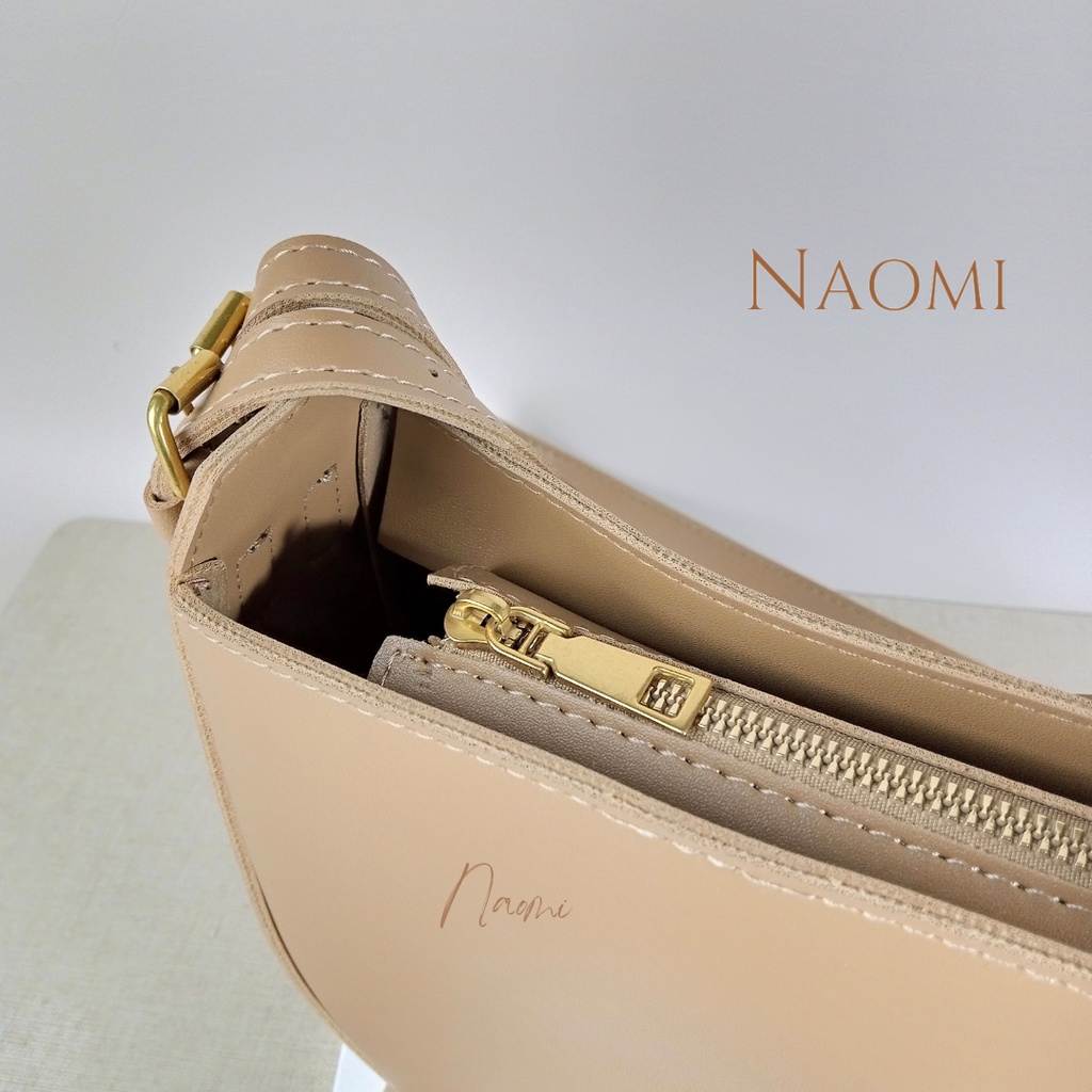 NAOMI - Pauline Sling Bag Import - Tas Branded - Fashion Bag Wanita Cream - Shoulder Bag - Sling Bag Premium Fashion Sintetis PU - Tas Naomi - Naomi Bag