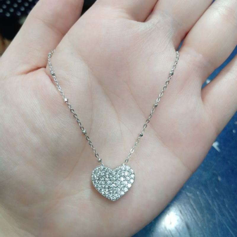 KALUNG JEDAR+ LIONTIN LOVE TUSUK MP FULL/ KALUNG PERAK ASLI SILVER 925 LAPIS EMAS/ KALUNG FASHION WANITA IMPOR TERBARU