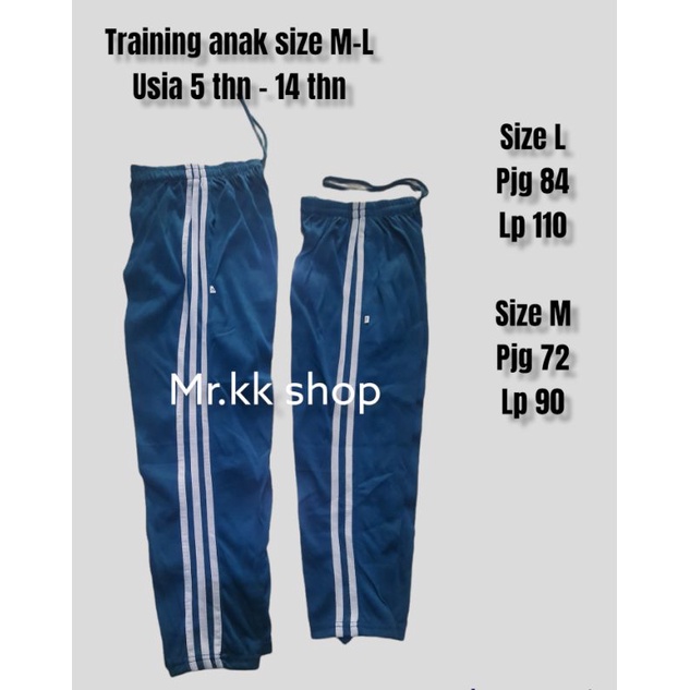 TRAINING anak unisex size M-L ( 5 thn sampai 13 tahun)