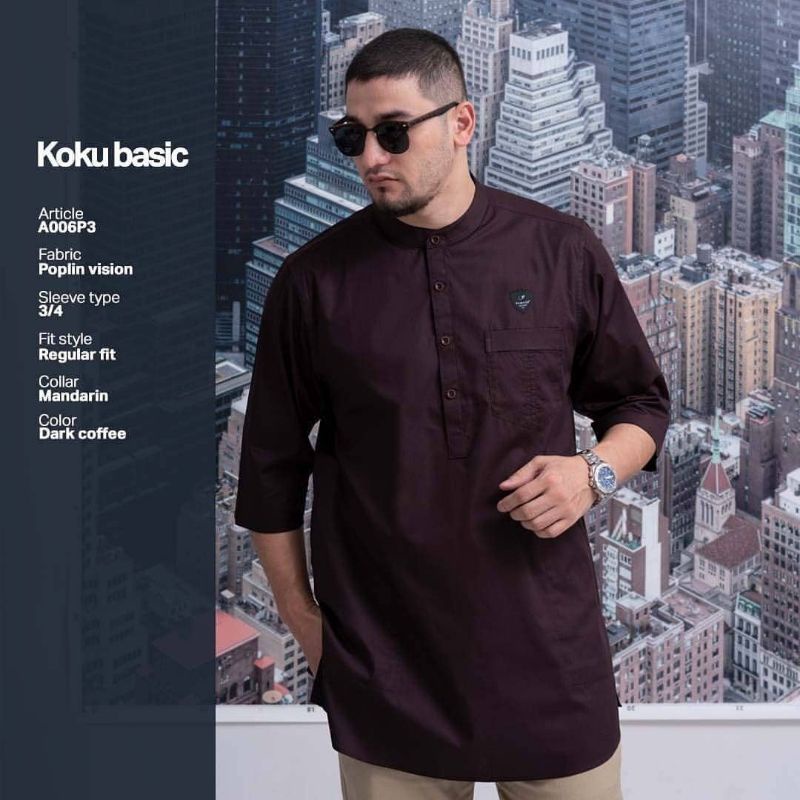 SAMASE KOKO KURTA KOKU BASIC A006P 3/4 POPLIN VISION