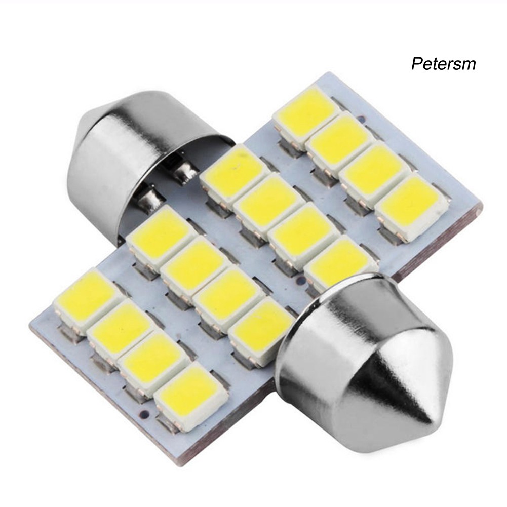 Rxx Lampu Led 16smd Dc 12v Warna Putih Untuk Interior Mobil