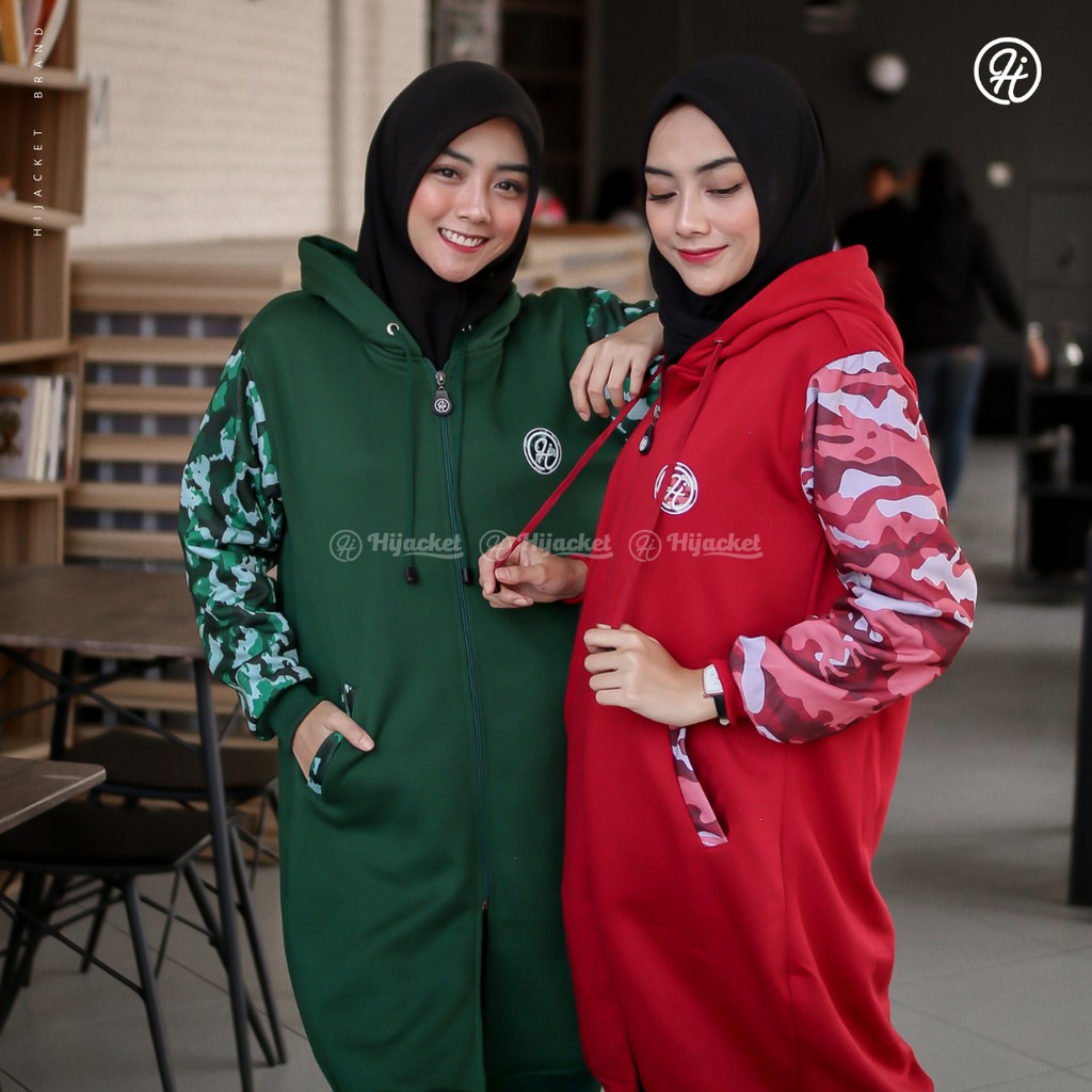 ⏺ Ambil 4 Bayar 1 Aja ⏺ Hijacket® Camouflasion Series (All Size, XL, XXL) Jaket Wanita Bahan 100% Premium Fleece Asli-1