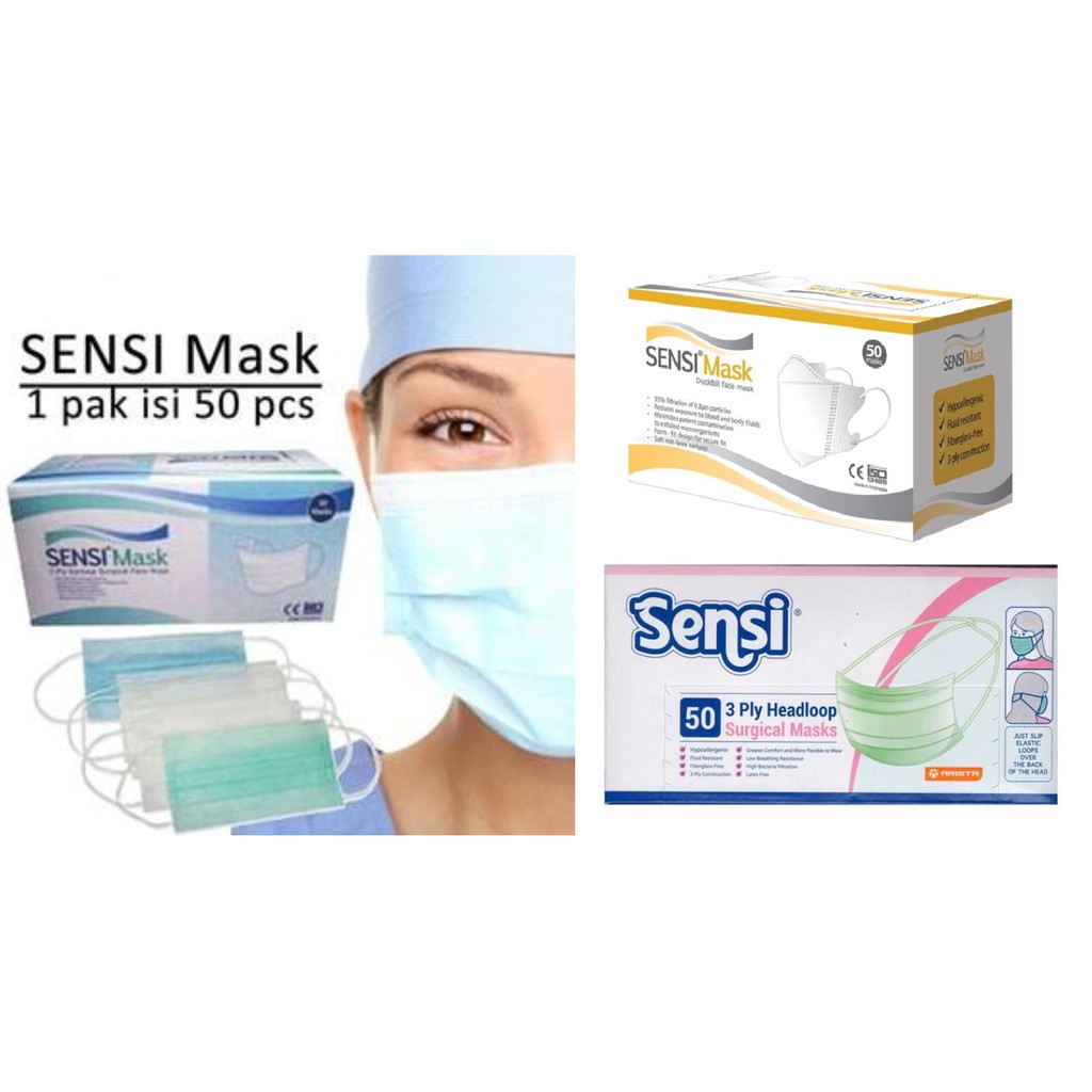 Sensi Mask 3ply Masker Hijab Jilbab Headloop Duck Bill Kwalitas Terbaik Shopee Indonesia