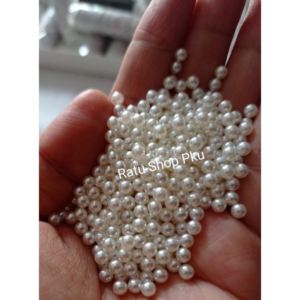 Mutiara Pres Tanpa Lubang KW1 Jepang BAGUS KILAT 4mm isi 290 butir