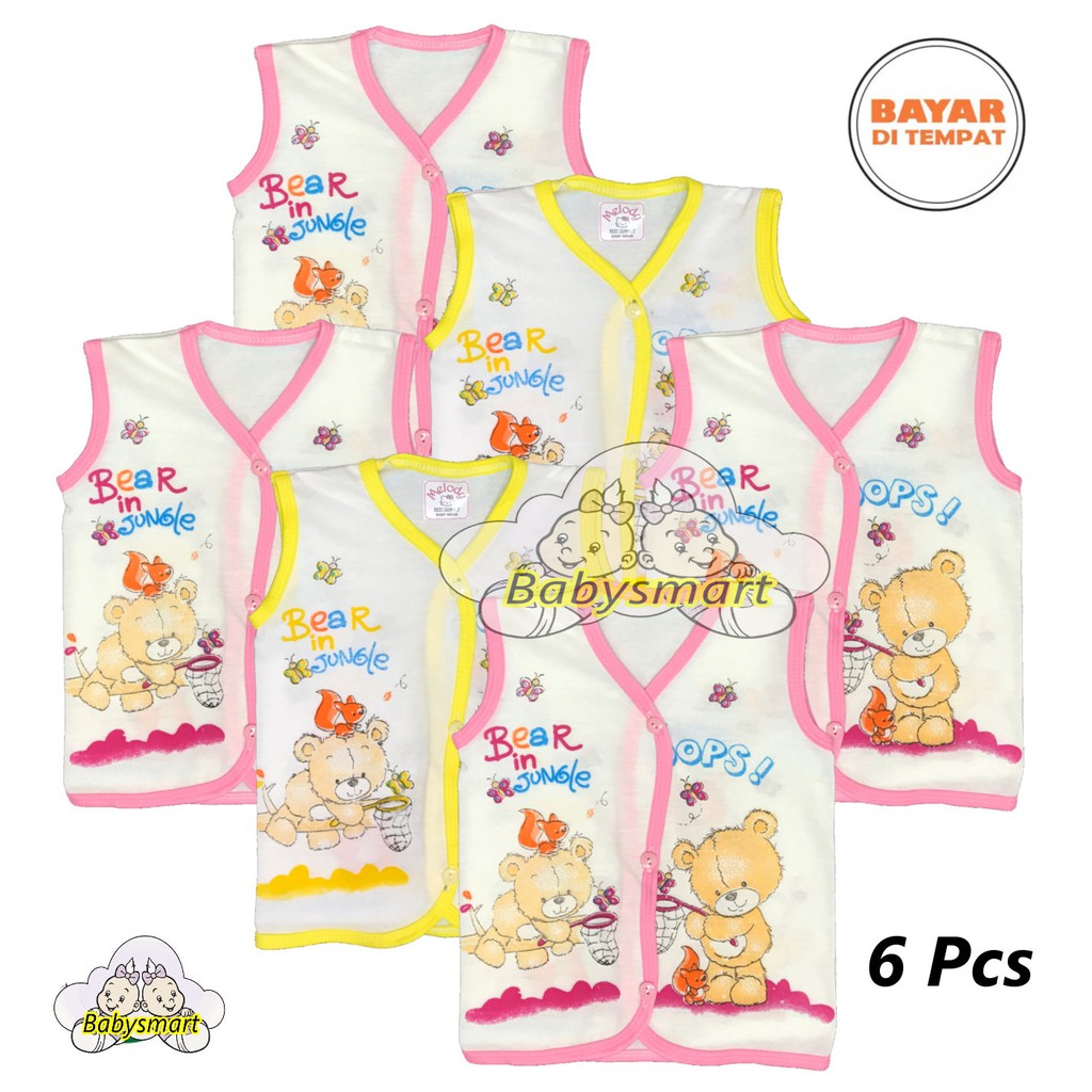 Babysmart - MELODY ... 6 pcs GIRL Baju Bayi Buntung /Newborn umur 0-3 bulan