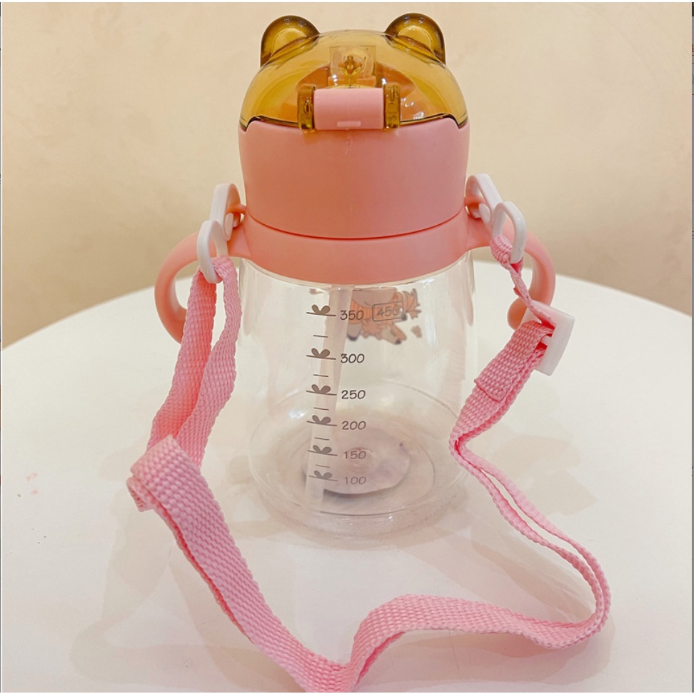 [SMALL BELL]Botol Minum Anak Beruang / Karakter rabbit Bear Tutup Clip/ Botol Import Yang Lucu/BOTOL JERAMI ANAK/Botol Model Bear 450 ML / 600 ML