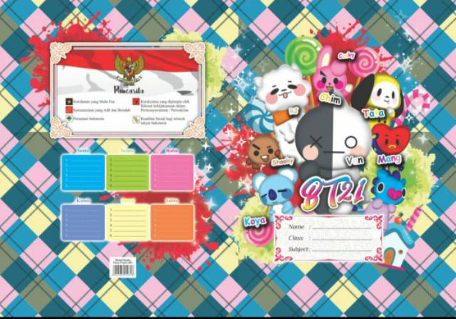 SAMPUL BUKU TULIS BT21 1pak isi 20