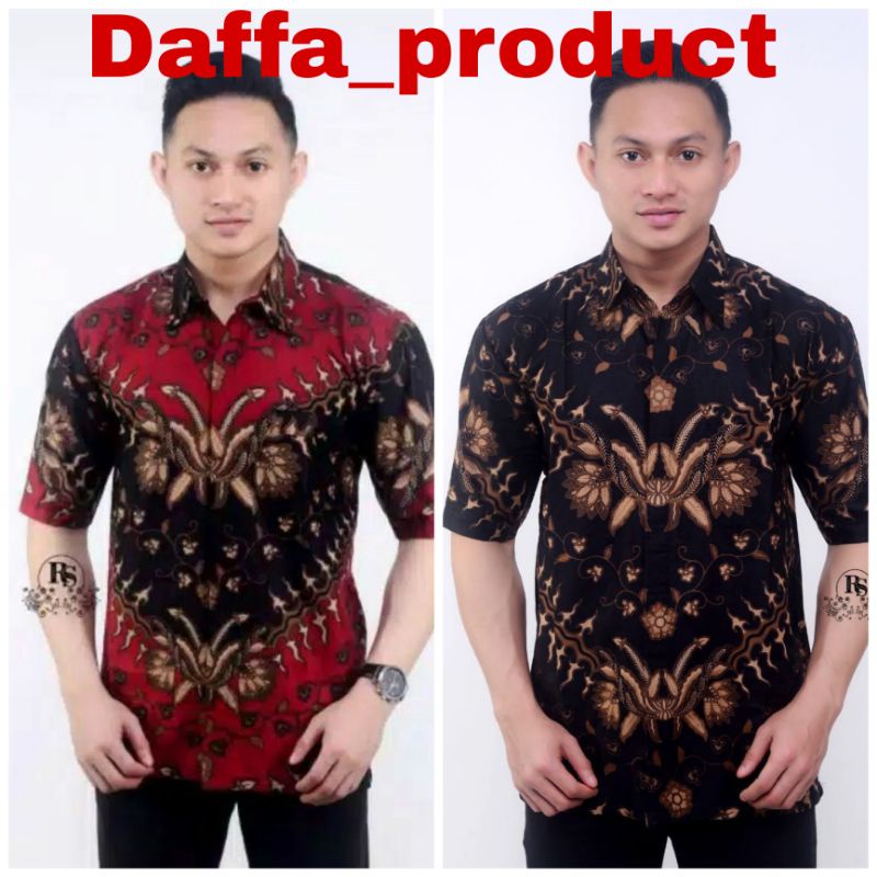 Hem batik tradisional kemeja batik lengan pendek