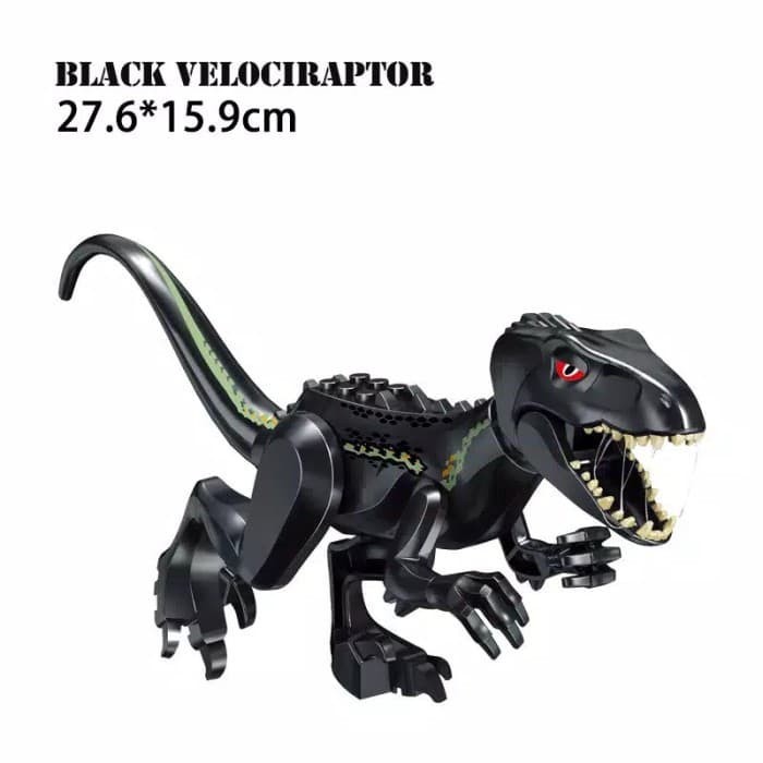 JK -  Mainan lego dinosaurus black Indoraptor Velociraptor Big Figure