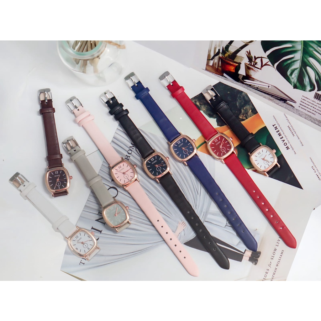 PA Jam Tangan Quartz Strap PU Analog Casual Gaya Retro Wanita Chrono Watch Korean Fashion RM021