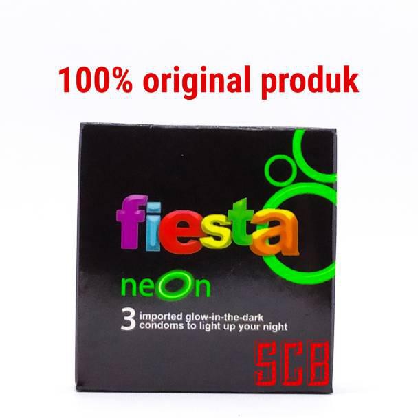 ✅Baru!! Alat Kontrasepsi-Kondom fiesta Neon isi 3 ⭐⭐⭐⭐⭐