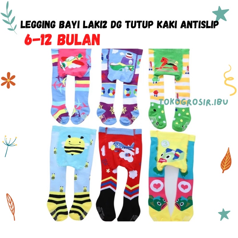 Legging Anak Bayi Laki Laki 6-12 Bulan Celana Leging Anak Bayi Laki Laki Dengan Tutup Kaki Antislip