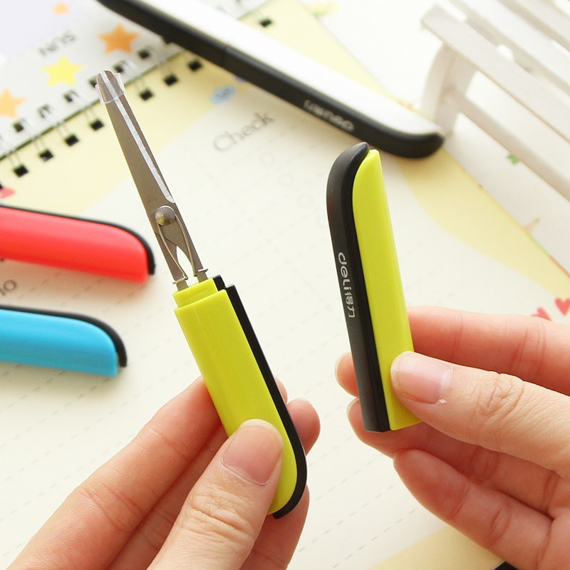 Deli Gunting Safety Scissors Portable Mini Stationery Office Stainless Steel