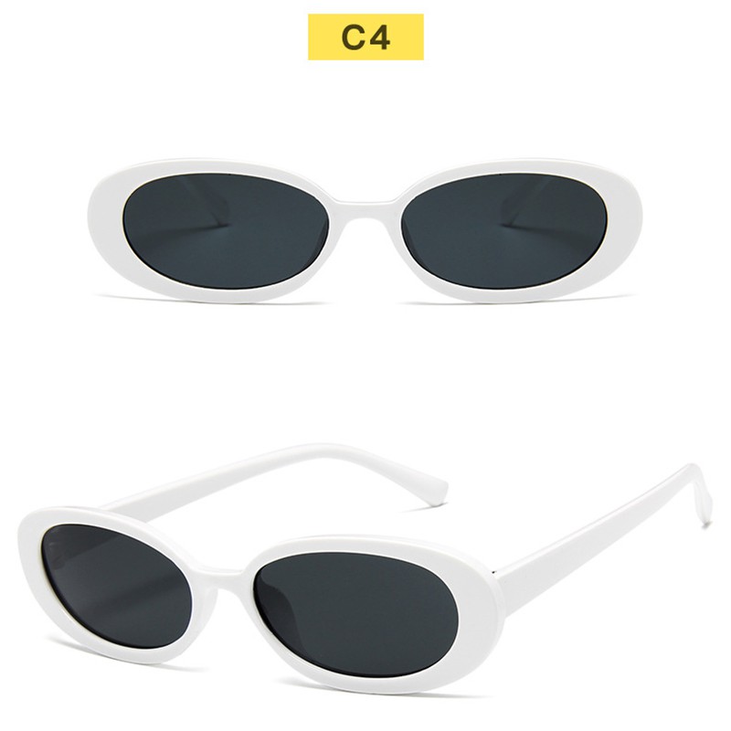 (YUZHU) Bayar di Tempat Retro Gaya Oval Small Kacamata Hitam Wanita/Pria UV400 Protection Sunglasses