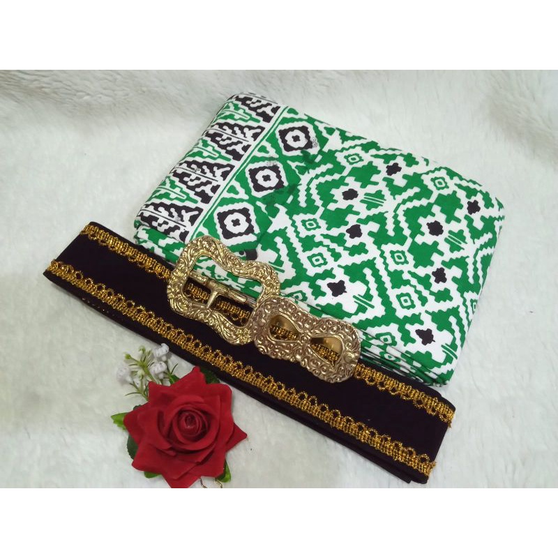 Kamus Lontong Sabuk Epek Timang Set Warna HIJAU Panjang 3 Meter