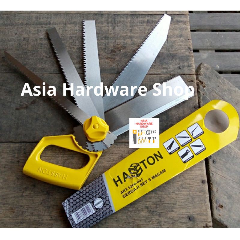 HASSTON Gergaji Kayu Multifungsi 5 in 1 Gagang Besi Gergaji Set Isi 5 Gg Besi Multi Purpose Handsaw