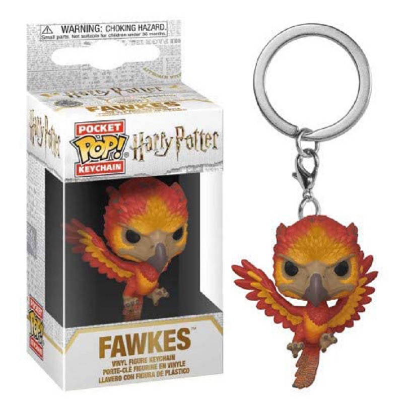 Anime Funko POP Harry Potter Gantungan Kunci PVC Dumbledore Hedwig Fawkes Boneka Minifigures Collection Key Ring