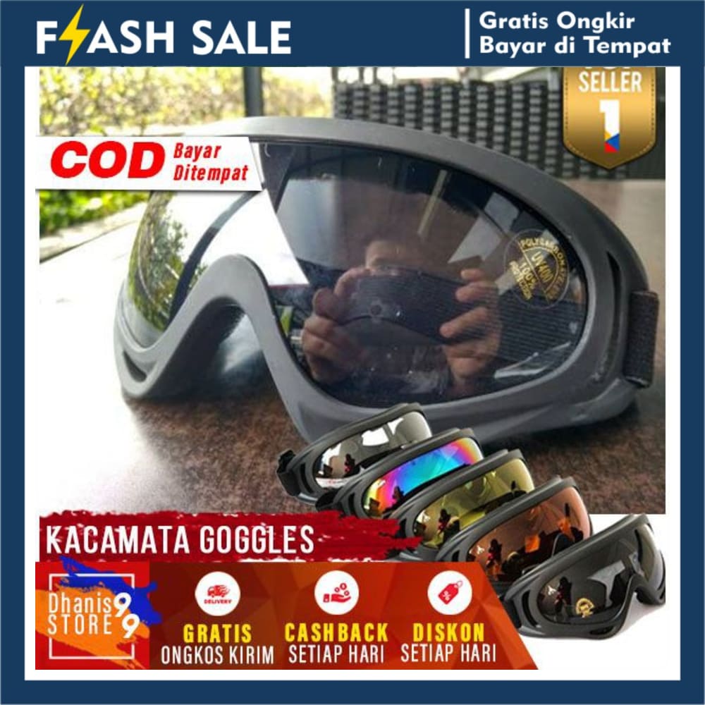 Kacamata Goggles Ski Kaca Mata Helm Retro Vintage Olahraga Bingkai Tebal Lapisan Karet COD