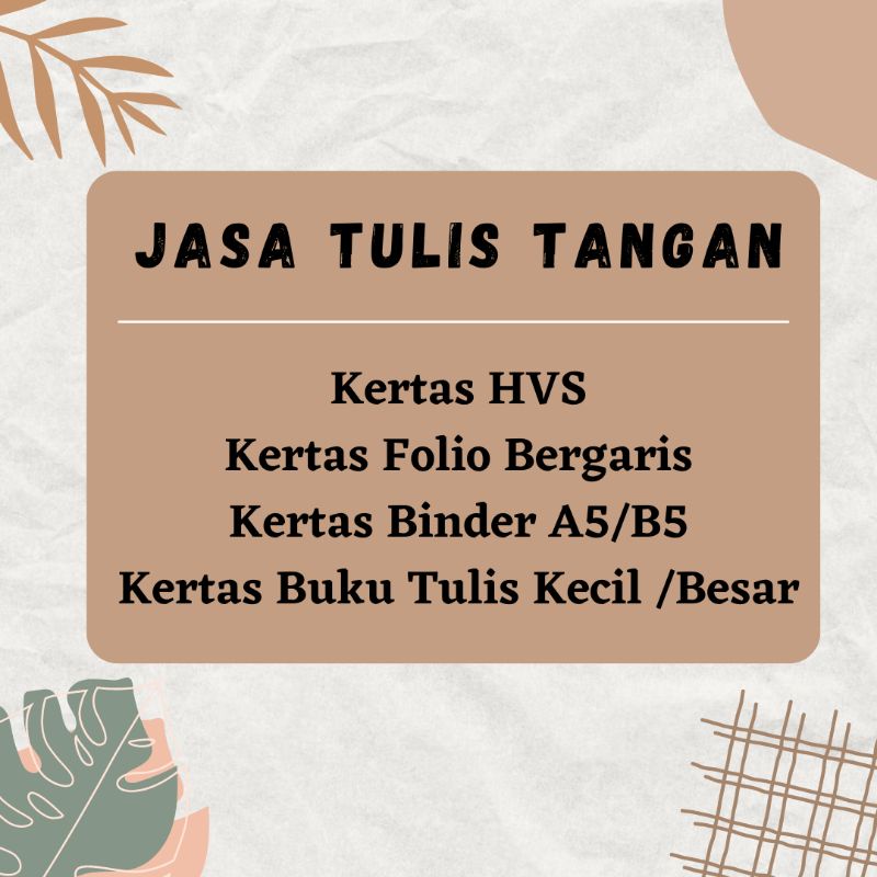 JASA TULIS TANGAN✨