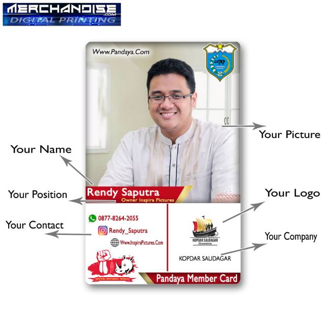 Free Desain Id Card Satuan Custom / bikin kartu nama bahan pvc