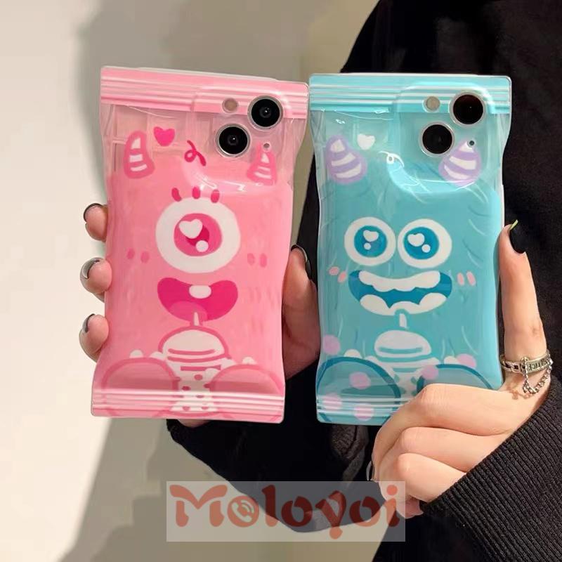 Soft Case Pelindung Motif Kartun Monster Untuk iPhone 11 14 12 13 Pro Max 7Plus 8Plus XR 6 6s 7 8 14 Plus X XS Max SE 2020