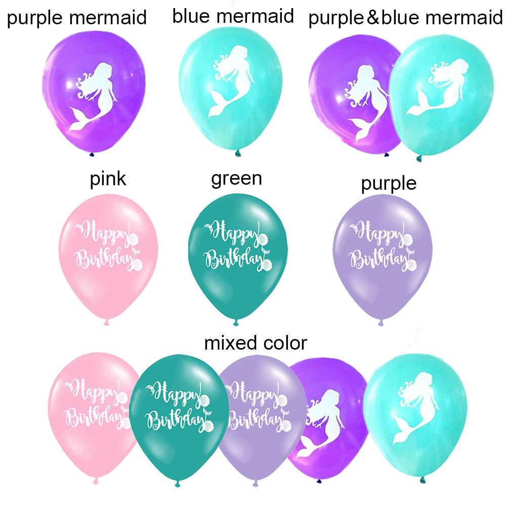 10pcs Balon Latex Bentuk Bunga Mermaid Warna Turquoise Untuk Dekorasi Pesta