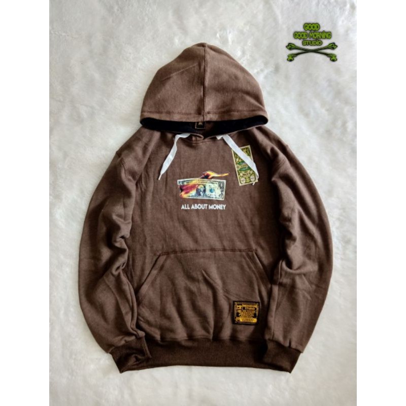 GOOD MORNING SWEATER HOODIE Sweater cewek cowok Sweatshirt chocolate with money art seri GM1070