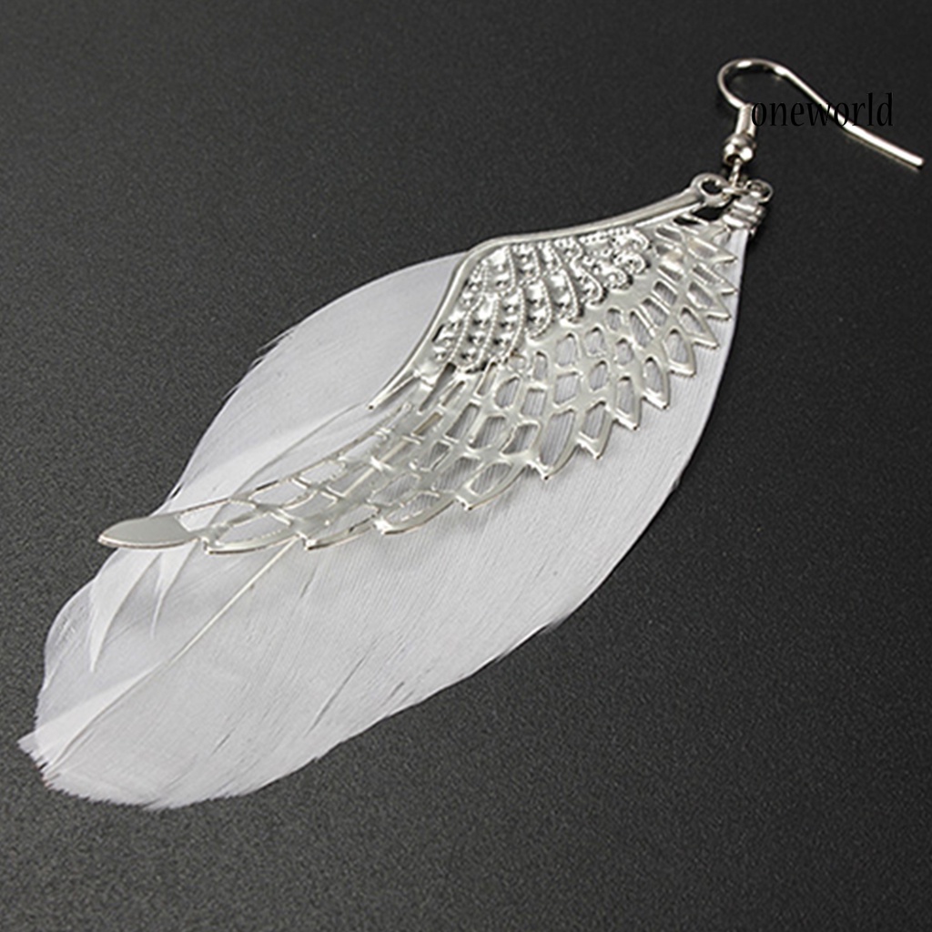 OW@ Earrings Angel Wing Design Beautiful Alloy Jewelry Gift Hook Earrings for Daily Life